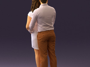 man hugs pregnant woman 0598 3Dモデル