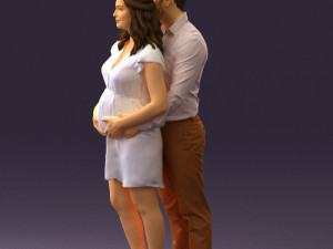 man hugs pregnant woman 0598 3Dモデル