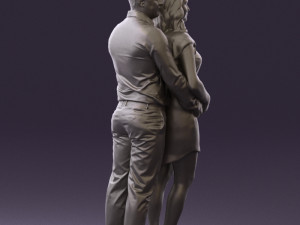 man hugs pregnant woman 0598 3Dモデル
