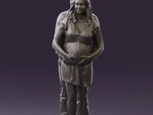 man hugs pregnant woman 0598 3D Model
