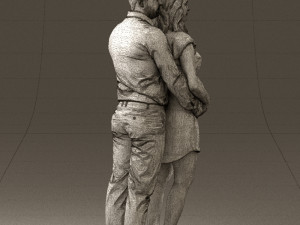 man hugs pregnant woman 0598 3Dモデル