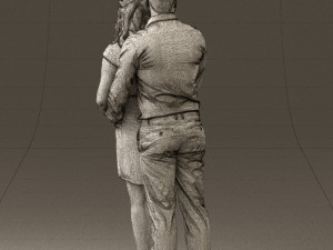 man hugs pregnant woman 0598 3Dモデル