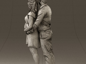 man hugs pregnant woman 0598 3Dモデル