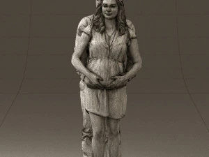 man hugs pregnant woman 0598 3D Model