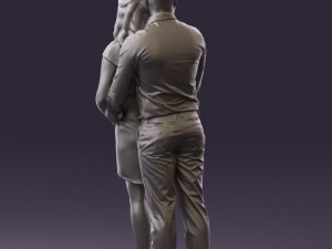 man hugs pregnant woman 0598 3d print ready Modello di stampa 3D