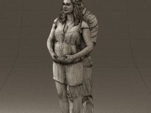 man hugs pregnant woman 0598 3d print ready Modello di stampa 3D