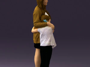 mom with daughter 0600 3D Model
