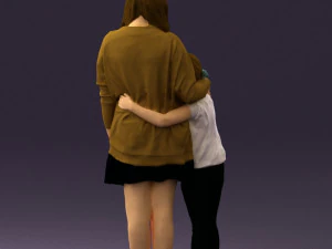 mom with daughter 0600 3D Model