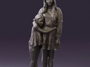 mom with daughter 0600 3D Model