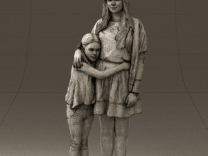 mom with daughter 0600 3D मॉडल