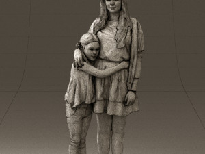mom with daughter 0600 3D मॉडल