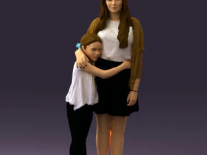 mom with daughter 0600 3d print ready 3D Print Model