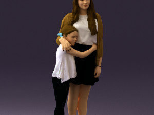 mom with daughter 0600 3d print ready 3D Print Model
