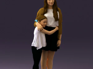 mom with daughter 0600 3d print ready 3D Print Model