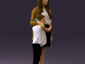 mom with daughter 0600 3d print ready 3D Print Model