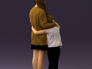 mom with daughter 0600 3d print ready 3D Print Model