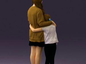 mom with daughter 0600 3d print ready 3D Print Model