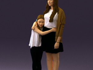 mom with daughter 0600 3d print ready 3D Print Model