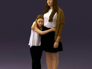 mom with daughter 0600 3d print ready 3D Print Model