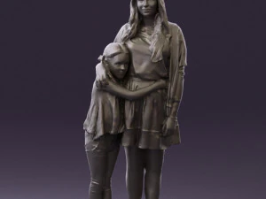 mom with daughter 0600 3d print ready 3D Print Model