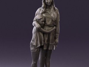 mom with daughter 0600 3d print ready 3D Print Model