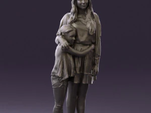 mom with daughter 0600 3d print ready 3D Print Model