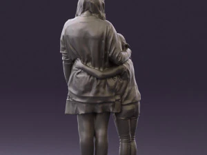 mom with daughter 0600 3d print ready 3D Print Model