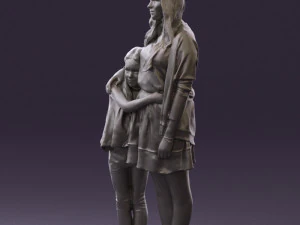 mom with daughter 0600 3d print ready 3D Print Model