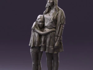mom with daughter 0600 3d print ready 3D Print Model