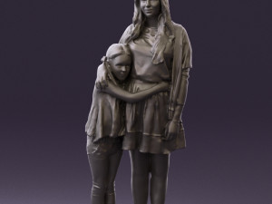 mom with daughter 0600 3d print ready 3D Print Model
