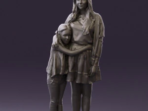 mom with daughter 0600 3d print ready 3D Print Model