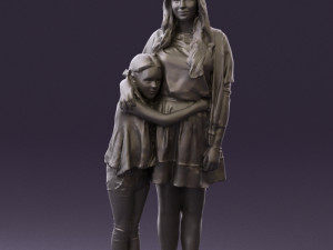 mom with daughter 0600 3d print ready 3D Print Model