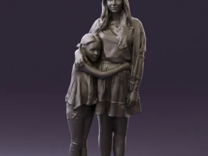 mom with daughter 0600 3d print ready 3D Print Model