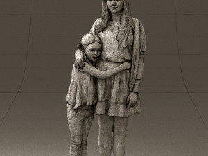 mom with daughter 0600 3d print ready 3D Print Model