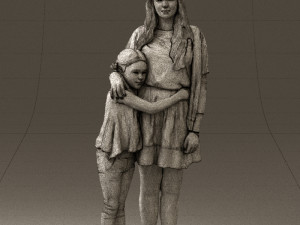 mom with daughter 0600 3d print ready 3D Print Model
