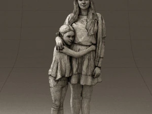 mom with daughter 0600 3d print ready 3D Print Model