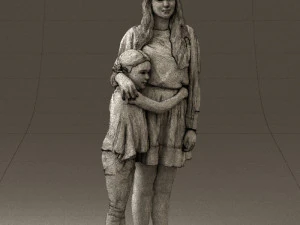 mom with daughter 0600 3d print ready 3D Print Model