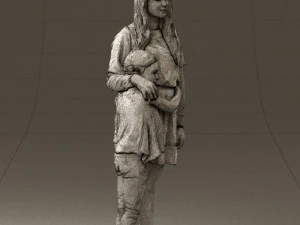 mom with daughter 0600 3d print ready 3D Print Model