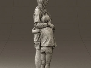 mom with daughter 0600 3d print ready 3D Print Model