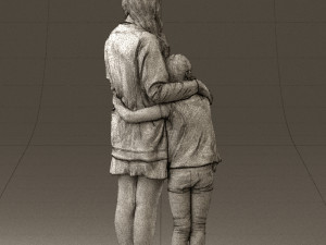 mom with daughter 0600 3d print ready 3D Print Model