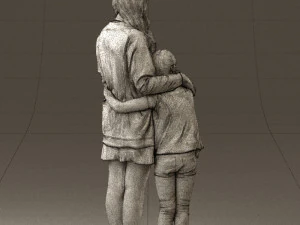 mom with daughter 0600 3d print ready 3D Print Model