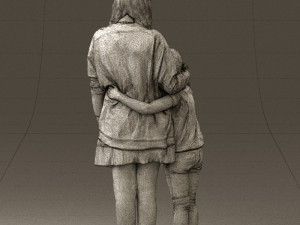 mom with daughter 0600 3d print ready 3D Print Model
