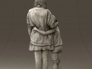 mom with daughter 0600 3d print ready 3D Print Model