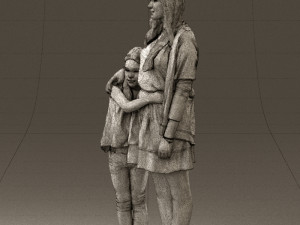 mom with daughter 0600 3d print ready 3D Print Model