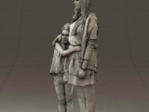 mom with daughter 0600 3d print ready 3D Print Model