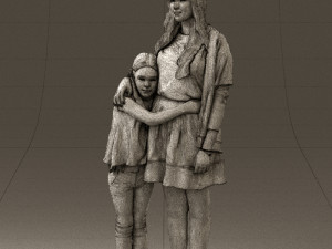 mom with daughter 0600 3d print ready 3D Print Model