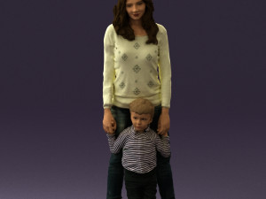 woman with kid in winter style 0586 Modèle 3D
