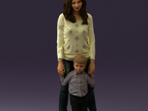 woman with kid in winter style 0586 Modèle 3D