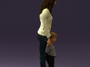 woman with kid in winter style 0586 Modèle 3D