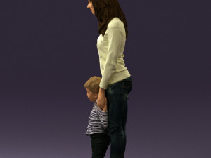 woman with kid in winter style 0586 Modèle 3D